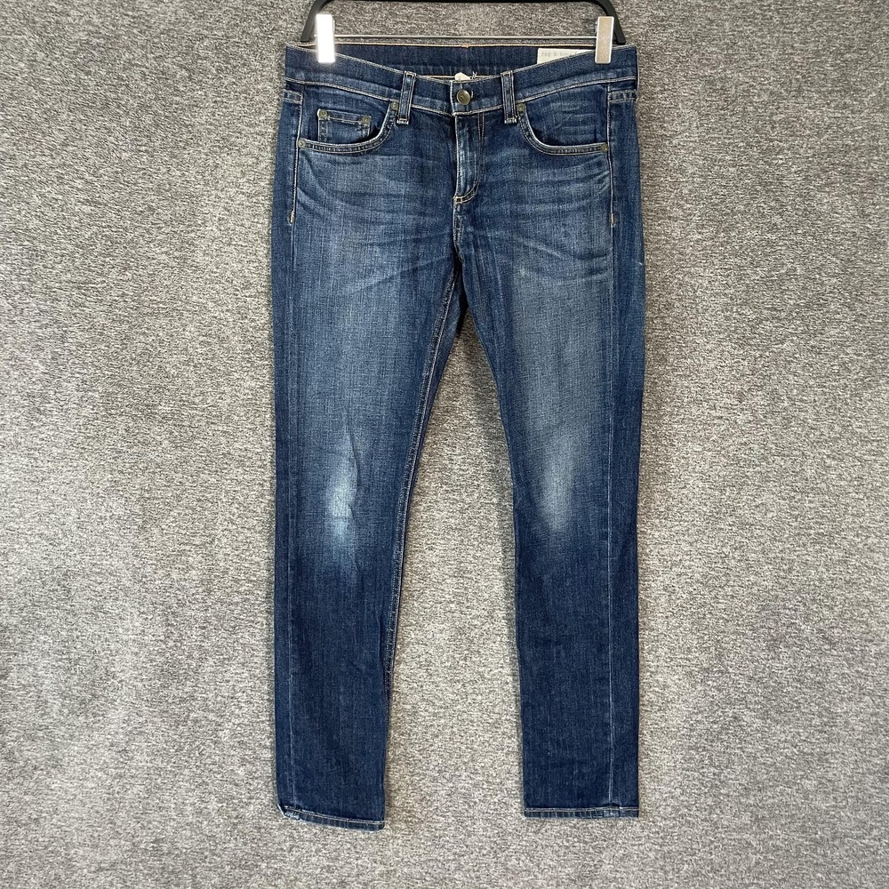 Rag & Bone Jeans Womens 26 Blue Medium Wash Mid Rise Skinny Stretch Denim 26x28